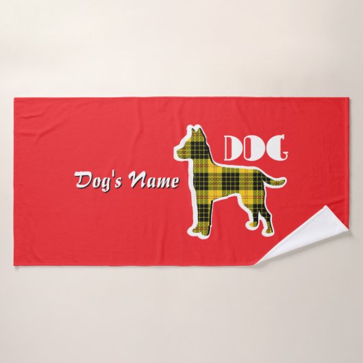 Personaliseer DOG Logo Rode Hond Badhanddoek (Badhanddoek)