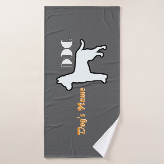 Personaliseer DOG Logo Sinaasappel Doggie Badhanddoek (Badhanddoek)
