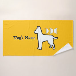 Personaliseer DOG Logo Sunny Yellow Doggie Badhanddoek
