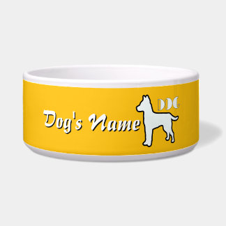 Personaliseer DOG Logo Sunny Yellow Large Dog Voerbakje