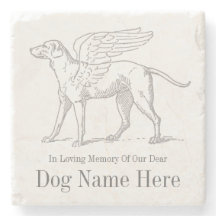 Personaliseer Dog Memorial Stone Onderzetter