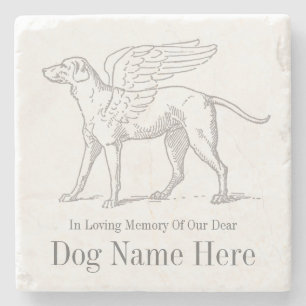 Personaliseer Dog Memorial Stone Onderzetter