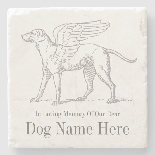 Personaliseer Dog Memorial Stone Onderzetter (Voorkant)
