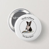 Personaliseer Dog Newspaper Boss Day, Humor Ronde Button 5,7 Cm (Voorkant /achterkant)
