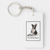 Personaliseer Dog Newspaper Boss Day, Humor Sleutelhanger (Voorkant)