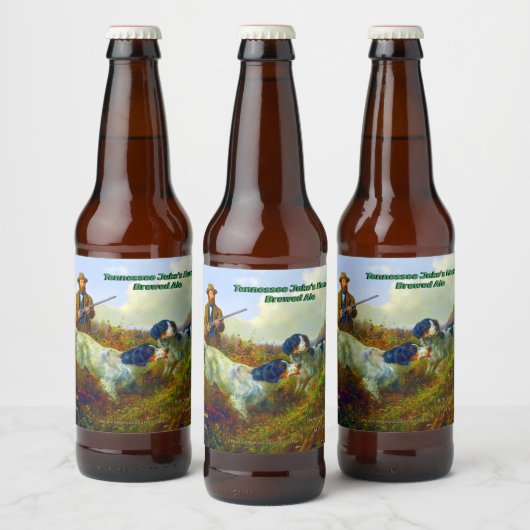 Personaliseer  Dogs Hunter Flushing Grouse Bier Etiket (Flessen)