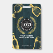 Personaliseer Donkergroene Brouwerij Thema Badge (Achterkant)