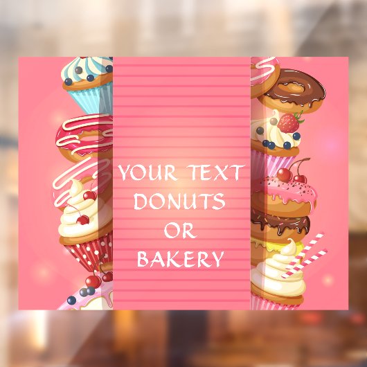 Personaliseer Donuts of Bakkerij Winkel Bedrijf Raamsticker (Vel 2)