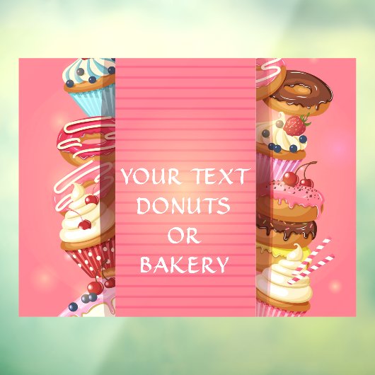 Personaliseer Donuts of Bakkerij Winkel Bedrijf Raamsticker (Vel 3)