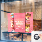 Personaliseer Donuts of Bakkerij Winkel Bedrijf Raamsticker (Cafe Raam)