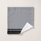 Personaliseer Double Band Zwart Grijs Anker Bad Handdoek (Wasdoekje)