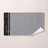 Personaliseer Double Band Zwart Grijs Anker Bad Handdoek (Handdoek)