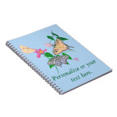 Personaliseer drie Butterflies Pointillism Notitie Notitieboek (Rechterzijde)
