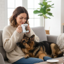 PERSONALISEER Duitse Herder Ochtendkoffie