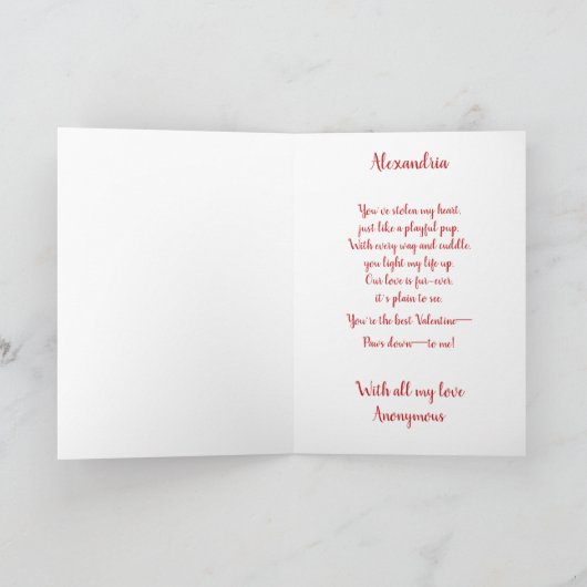 Personaliseer Duitse Pointer Puppy Valentijn Kaart (Binnen)