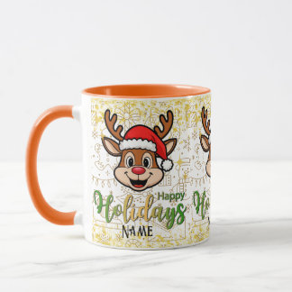 Personaliseer Duo Tone Mok Herten met Santa's Pet