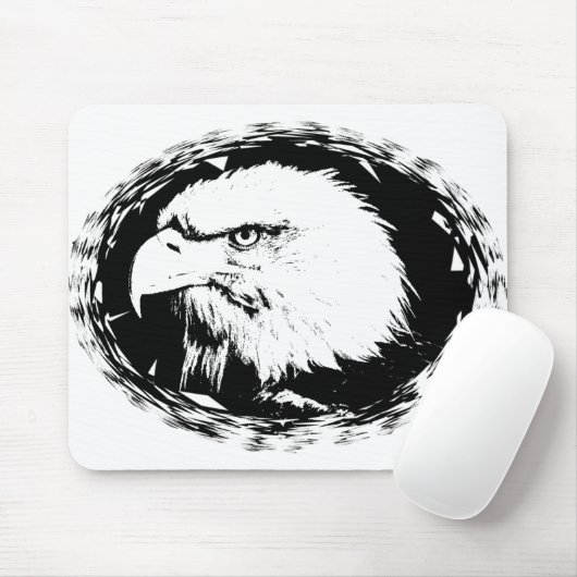 Personaliseer Eagle Head Moderne Pop Art Sjabloon Muismat (Met muis)