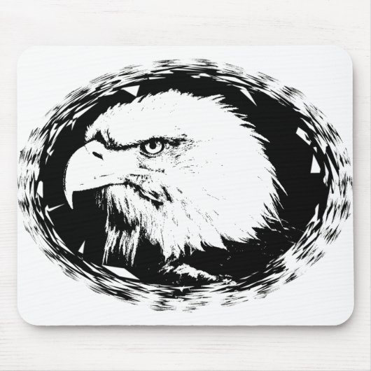Personaliseer Eagle Head Moderne Pop Art Sjabloon Muismat (Voorkant)