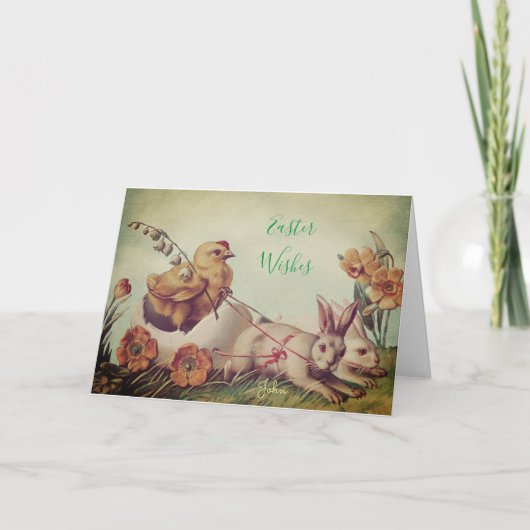 Personaliseer EASTER Wishes  rustieke Groeten Kaart (Voorkant)