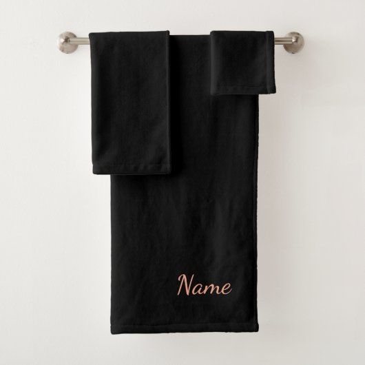 Personaliseer Ebony Black Bad Handdoek (Insitu)
