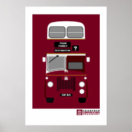Personaliseer  Edinburgh Double Decker bus Po Poster