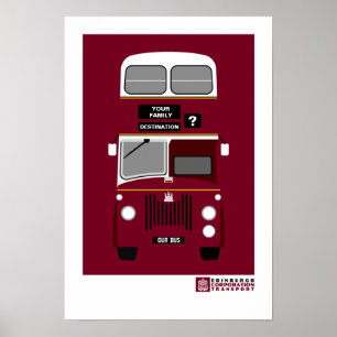 Personaliseer  Edinburgh Double Decker bus Po Poster