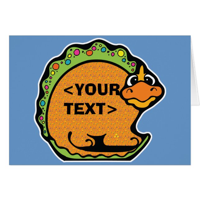 Personaliseer een dinosaurus, <YOUR TEXT> (Voorkant Horizontaal)