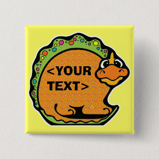 Personaliseer een dinosaurus, <YOUR TEXT> Vierkante Button 5,1 Cm