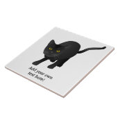 Personaliseer een schattige zwarte kat tegeltje (Zijkant)