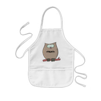 Personaliseer een uil, <TEXT> Kinder Schort