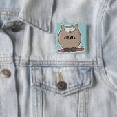 Personaliseer een uil, <TEXT> Vierkante Button 5,1 Cm (In situ)