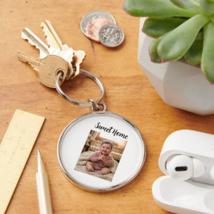 personaliseer eenvoudig aangepast Premium Rond Sleutelhanger