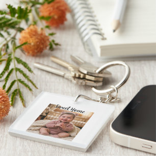 personaliseer eenvoudig aangepast Premium Vierkant Sleutelhanger