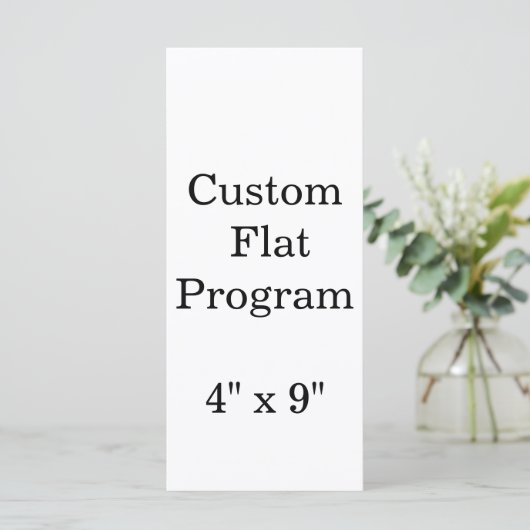 personaliseer eenvoudig aangepaste 4" x 9" standaa programmakaart (Staand voorkant)