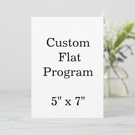 personaliseer eenvoudig aangepaste 5" x 7" Squared Programmakaart (Staand voorkant)