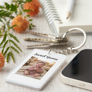 personaliseer eenvoudig aangepaste Rechthoek (dubb Sleutelhanger