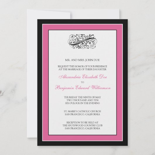 :personaliseer: Eenvoudig Elegant Wedding Uitnodig Kaart (Voorkant)