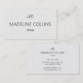 Personaliseer eenvoudige professionele grijze linn visitekaartje (Voorkant / Achterkant)