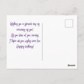 Personaliseer Eenvoudige Zoete Taart Maak een Wens Briefkaart (Achterkant)