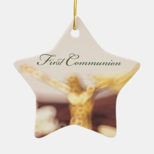 Personaliseer, Eerste Communie Felicitaties Keramisch Ornament (Voorkant)