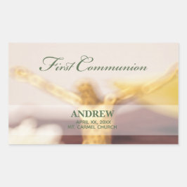 Personaliseer, Eerste Communie Felicitaties Rechthoekige Sticker