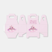 Personaliseer Eerste Verjaardag Kind Naam Roze Kas Bedankdoosjes (Uitgevouwen)