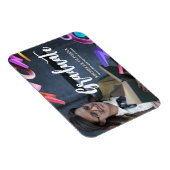 Personaliseer elegant fancy afstuderen aankondigin magneet (Rechterzijde)