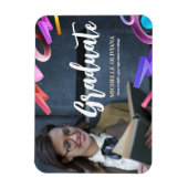 Personaliseer elegant fancy afstuderen aankondigin magneet (Verticaal)