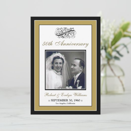 :personaliseer: Elegant Jubileum Party Custom Uitn Kaart (Staand voorkant)