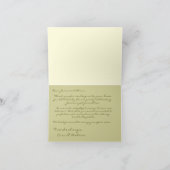 Personaliseer Elegant Lichtgeel Dinner Party Bedankkaart (Binnen)