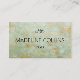 Personaliseer Elegant modern goud en groen gevlekt Visitekaartje