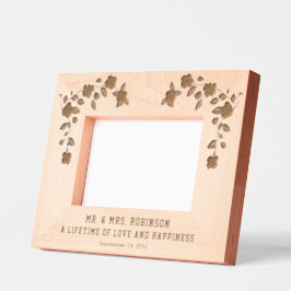 Personaliseer | Elegante Bloemige Huwelijksverjaar Gegraveerde Lijstjes