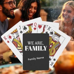 Personaliseer "FAMILIE" & Familienaam B&W Game Pokerkaarten