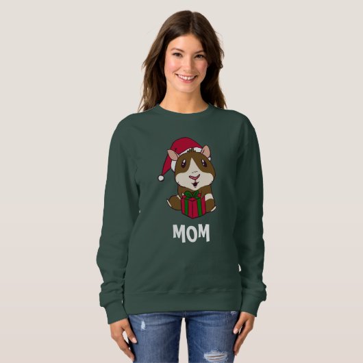 Personaliseer Familie Kerst Guinea Pig Mom Trui (Voorkant volledig)
